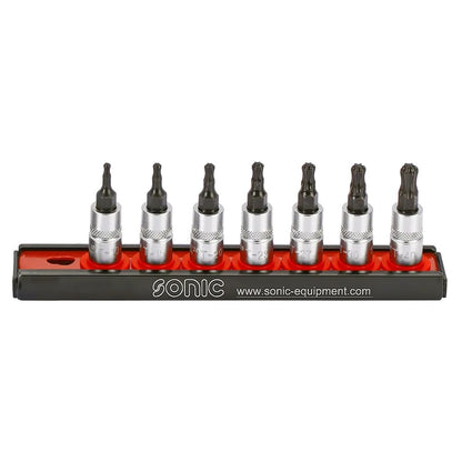 Sonic Bitsatz 1/4" TX mit Kugel auf Steckleiste 7-teilig - 100704