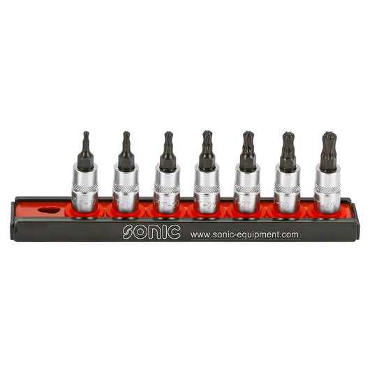 Sonic Bitsatz 1/4" TX mit Kugel auf Steckleiste 7-teilig - 100704