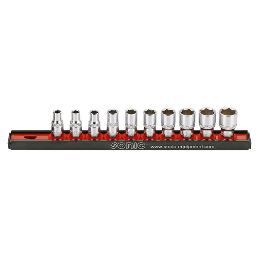 Sonic Stecknusssatz 1/4" 6-kant auf Steckleiste 10-teilig - 101001