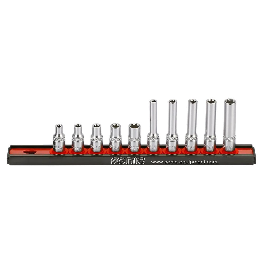 Sonic Stecknusssatz 1/4" TX-E auf Steckleiste 10-teilig - 101002