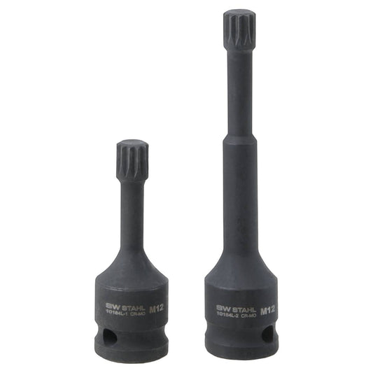 SW-Stahl Schraubendreheinsätze, 1/2", M12, Vielzahn, 2-teilig