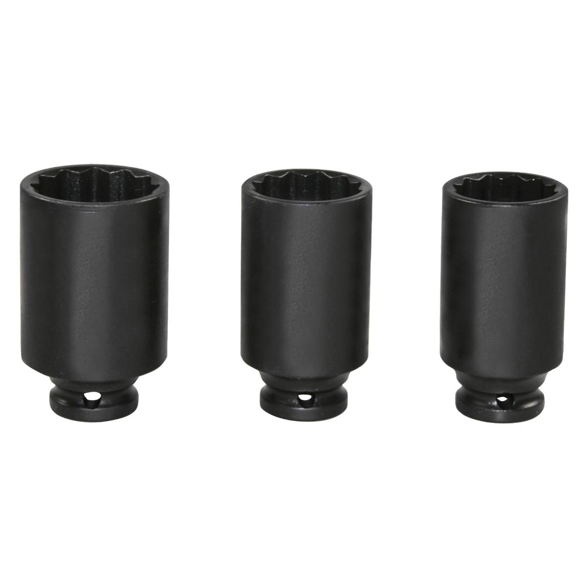 SW-Stahl IMPACT-Steckschlüsseleinsätze, 1/2", Zwölfkant, 30-36 mm, tief, 3-teilig