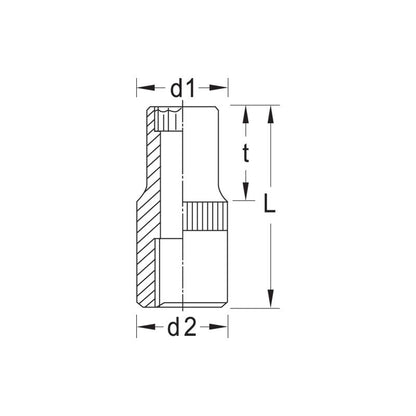 GEDORE Steckschlüsseleinsatz 1/4 Zoll UD-Profil 5 Millimeter D 20 5 - 123456