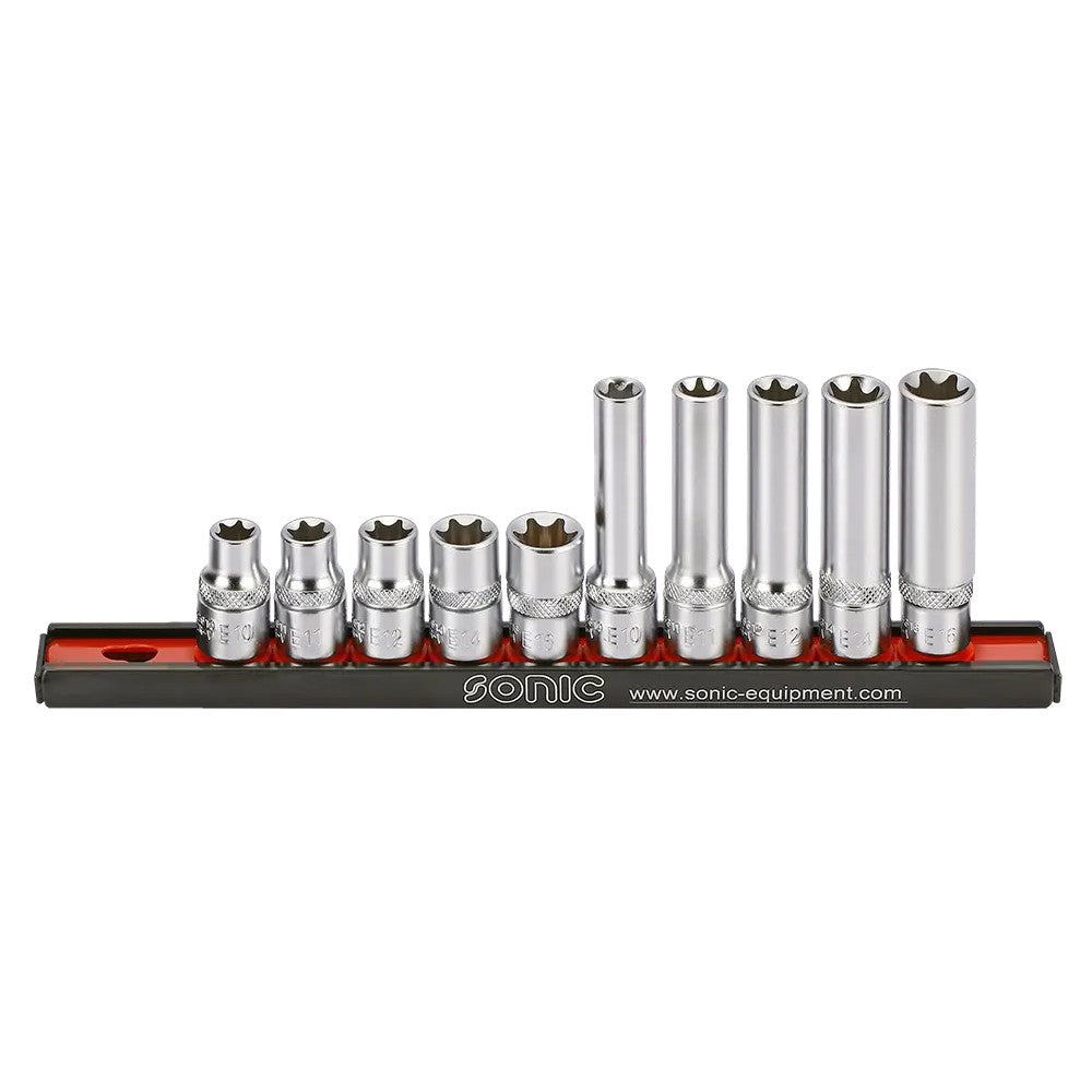 Sonic Stecknusssatz 3/8" TX-E auf Steckleiste 10-teilig - 201002