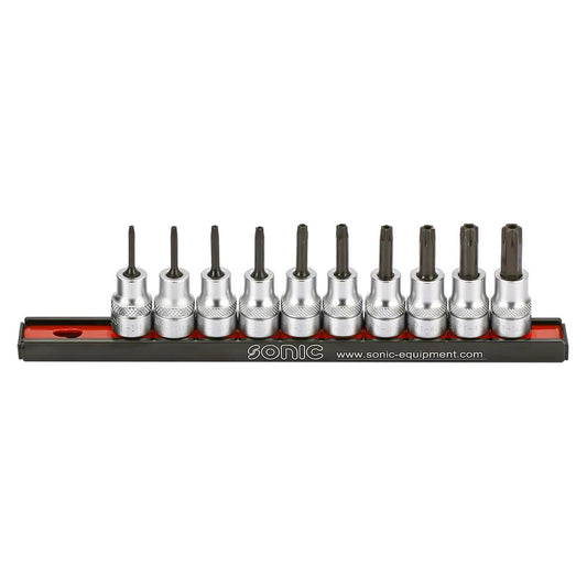 Sonic Bitsatz 3/8" TX mit Loch auf Steckleiste 10-teilig - 201006