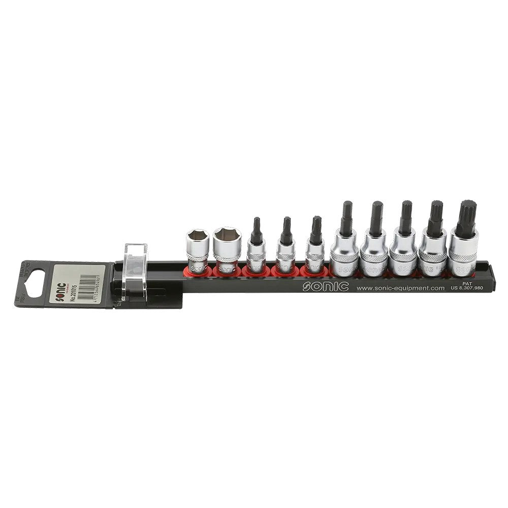 Sonic Stecknusssatz 1/4" und 3/8" passend für VW/Audi Steckleiste 10-teilig - 201015