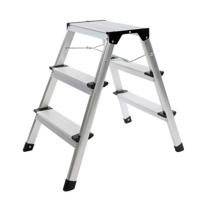 SW-Stahl Stufenleiter, aus Aluminium, klappbar, 3-stufig