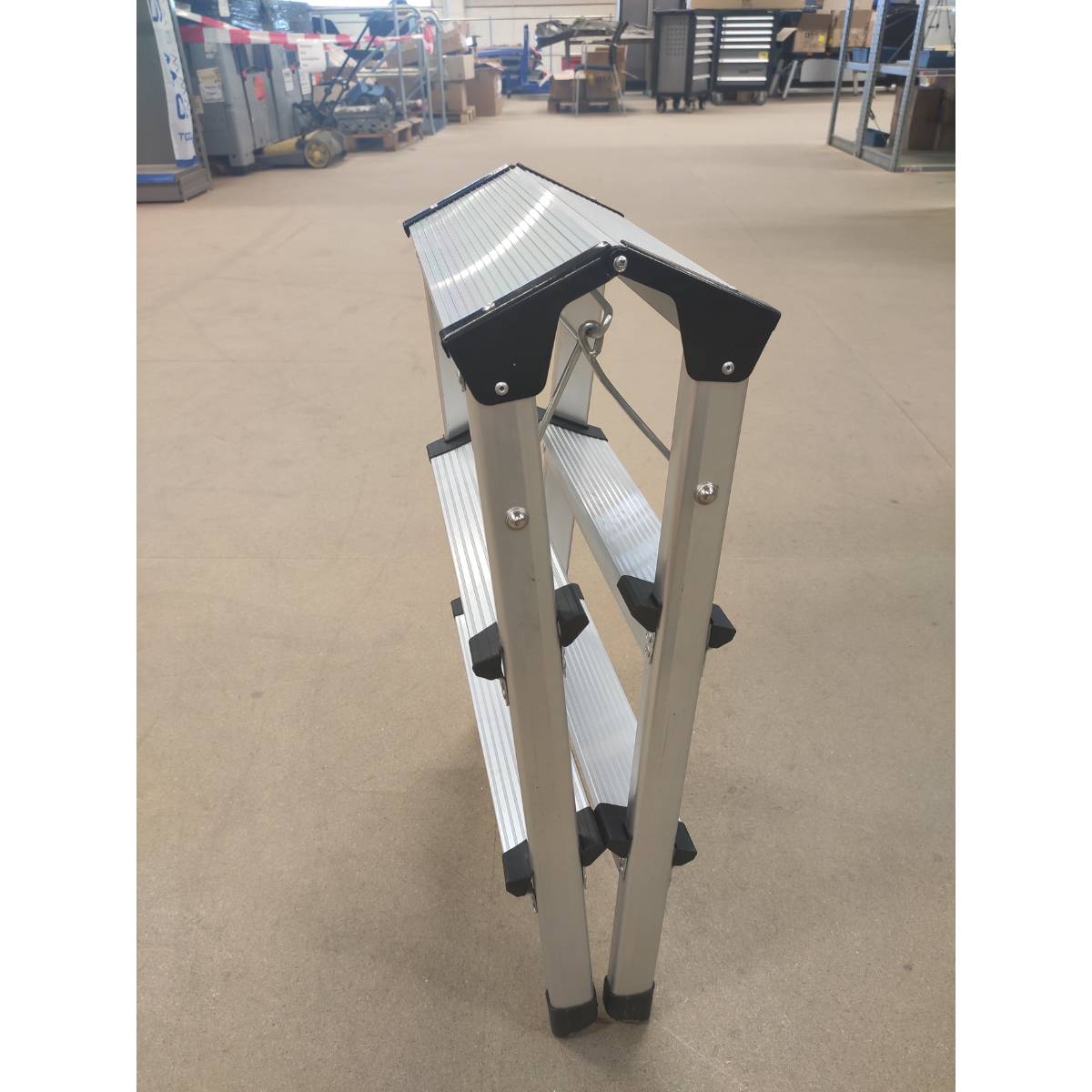 SW-Stahl Stufenleiter, aus Aluminium, klappbar, 3-stufig