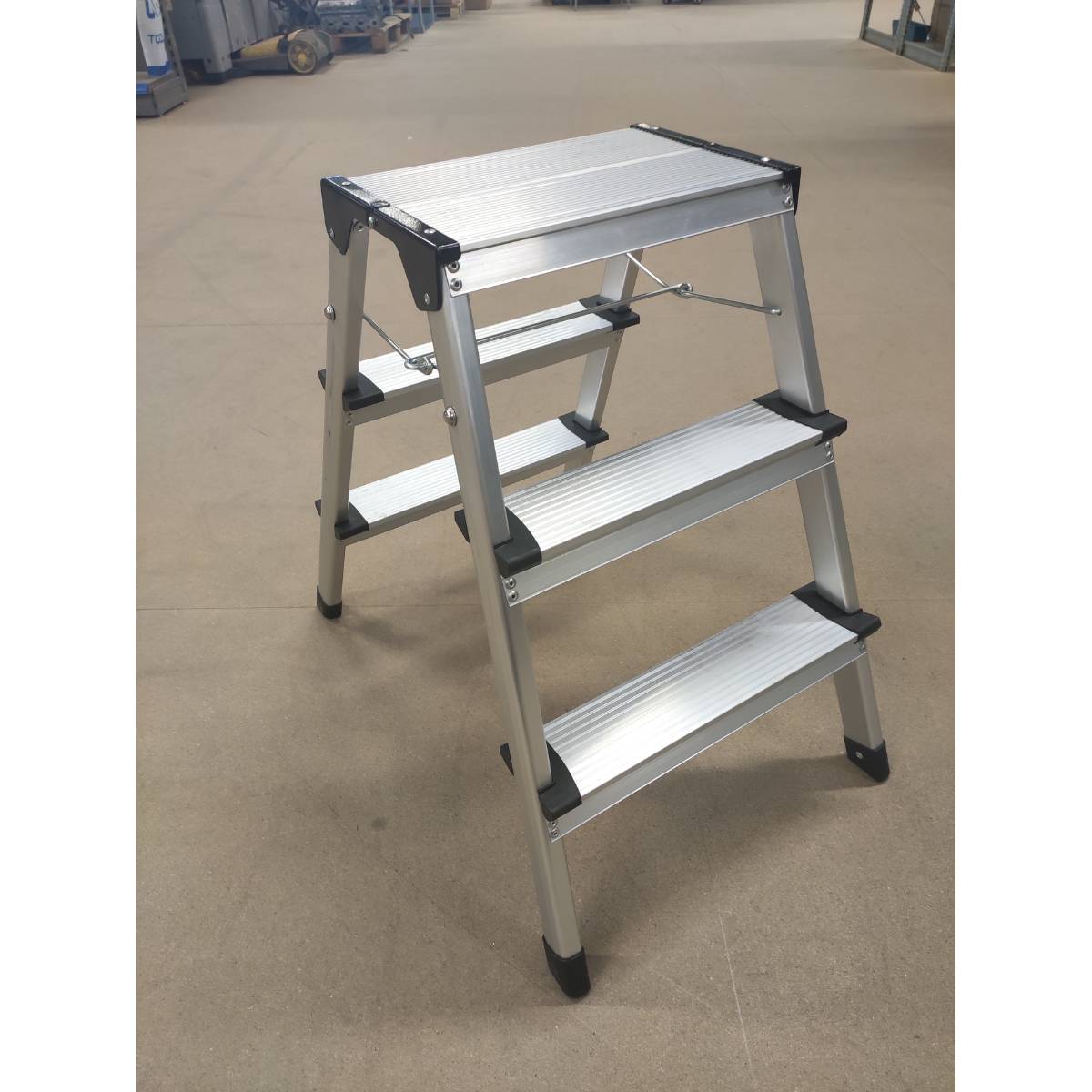 SW-Stahl Stufenleiter, aus Aluminium, klappbar, 3-stufig