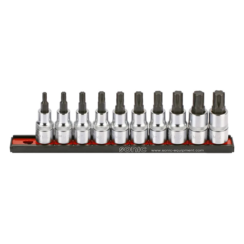 Sonic Bitsatz 1/2" Ribe auf Steckleiste 10-teilig - 301008
