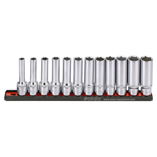 Sonic Stecknusssatz 1/2" lang 6-kant auf Steckleiste 12-teilig - 301202