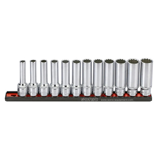 Sonic Stecknusssatz 1/2 Zoll lang 12-kant auf Steckleiste 12-tlg. - 301204