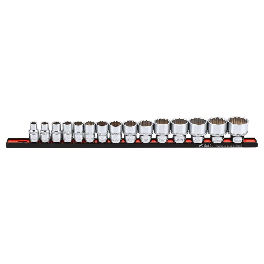 Sonic Stecknusssatz 1/2 Zoll 12-kant auf Steckleiste SAE 15-teilig - 301503