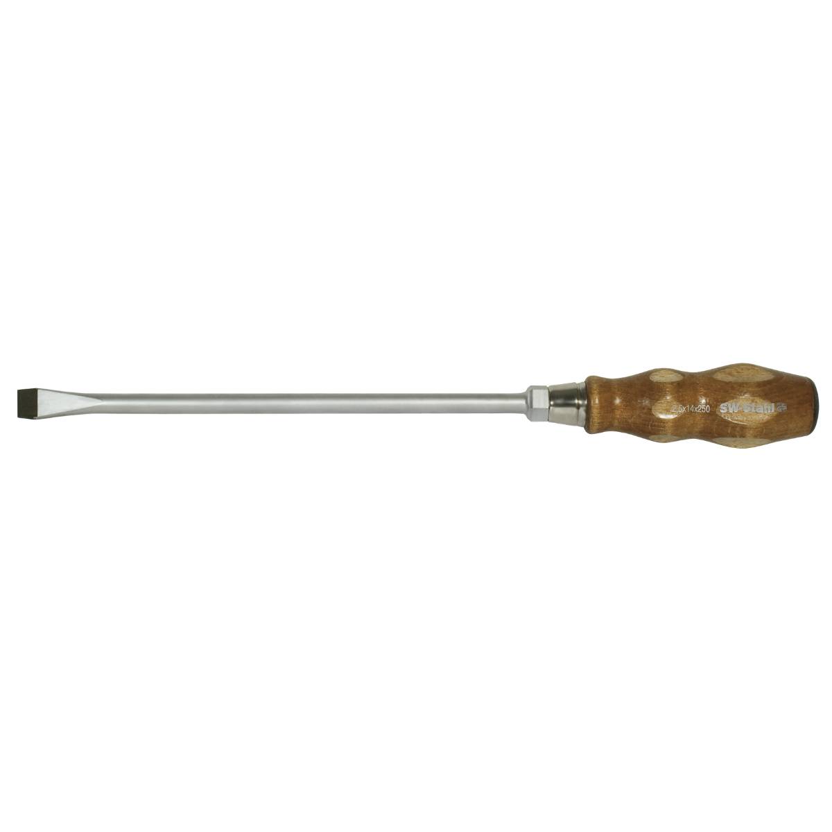 SW-Stahl Schraubendreher, Holzheft, Schlitz, 8,0 x 150 mm