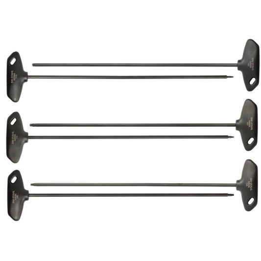 SW-Stahl T-Griff Schraubendrehersatz, T-Profil, T10-T30, extra lang, 6-teilig