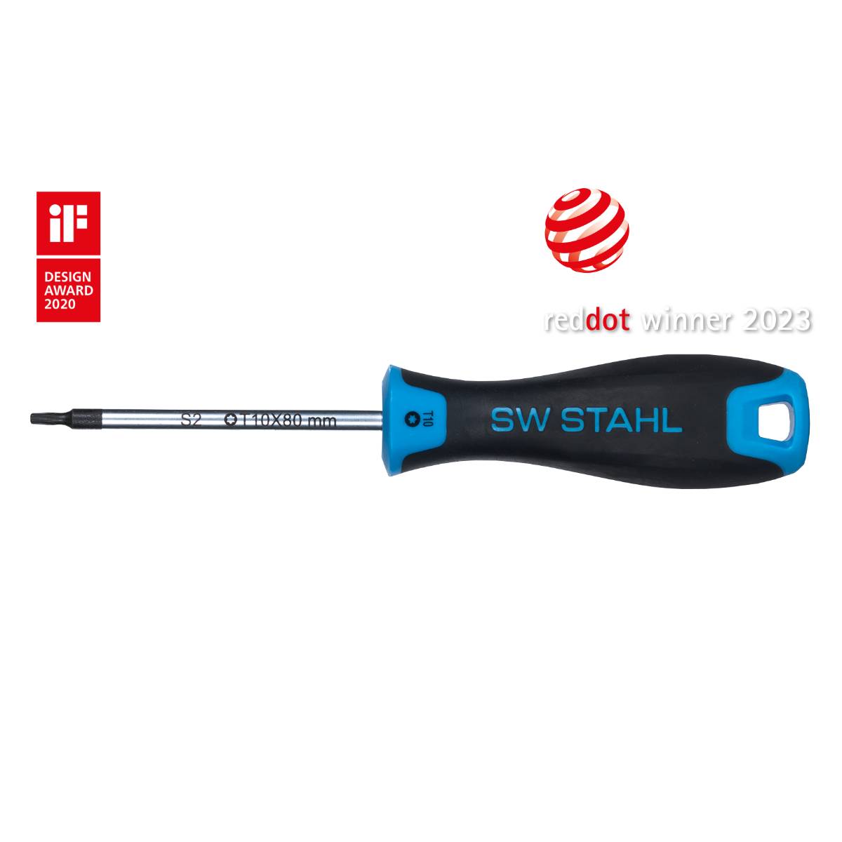 SW-Stahl Schraubendreher, T-Profil, T10 x 80 mm
