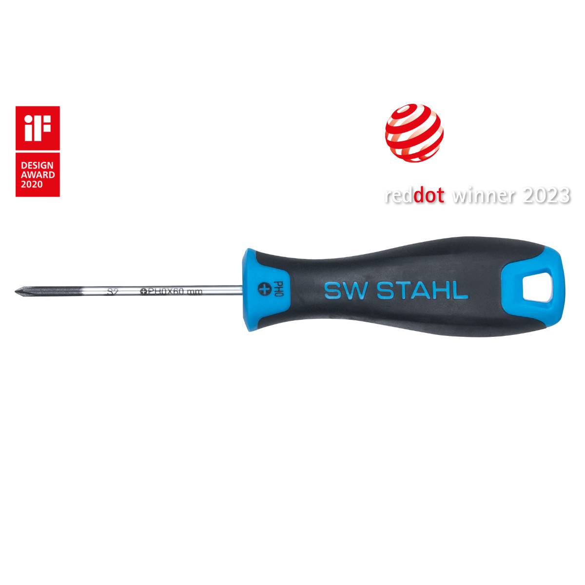 SW-Stahl Schraubendreher, Kreuz, PH0 x 60 mm