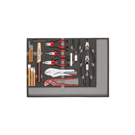 GEDORE Werkzeugsatz Zangen + Schlagwerkzeuge Check-Tool-Modul 29-teilig R22350001