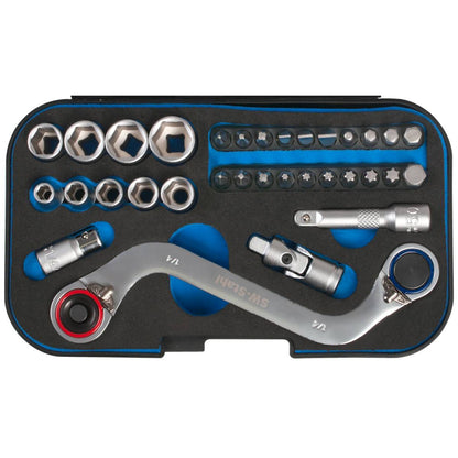 SW-Stahl Steckschlüsselsatz, 1/4", 33-teilig
