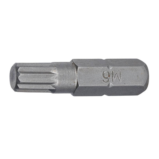SW-Stahl Schraubendrehbit, 1/4", Innenvielzahn, M6