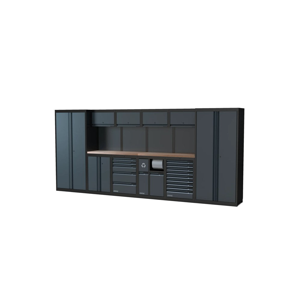 Sonic NEXT MSS Schrankwand mit Holzarbeitsplatte hoch 4524 mm - 4930605