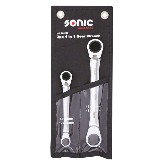Sonic 4-in-1 Ringratschenschlüsselsatz in Tasche 2-teilig - 600203