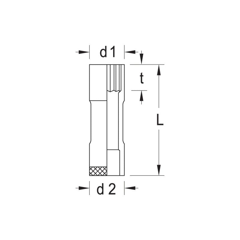 GEDORE Steckschlüsseleinsatz 1/2 Zoll, langes UD-Profil 10 Millimeter Durchmesser 19 Millimeter Länge 10 Zentimeter - 123456