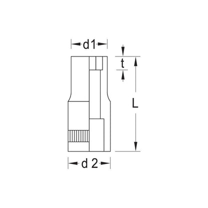 GEDORE Steckschlüsseleinsatz 1/4 Zoll, Sechskant, 11/32 Zoll - 20 11/32AF