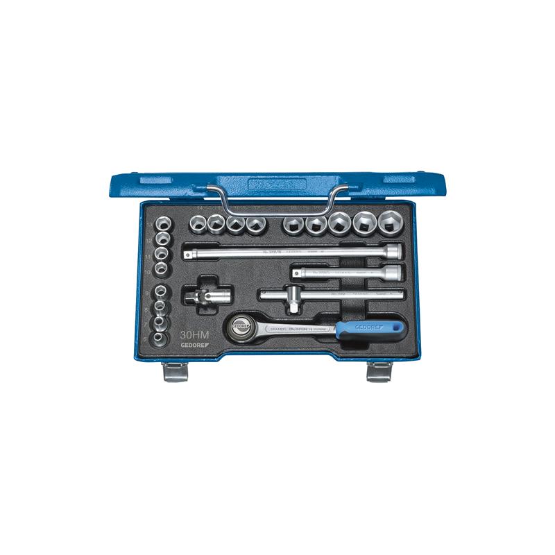 GEDORE Steckschlüssel-Satz 3/8 Zoll 22-teilig UD-Profil 6-22 Millimeter D 30 HMU-10