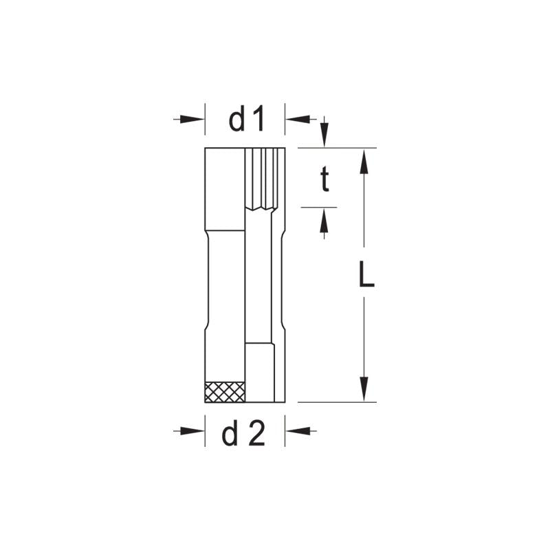 GEDORE Steckschlüsseleinsatz 3/8 Zoll lang UD-Profil 11 Millimeter D 30 L 11 - 12345