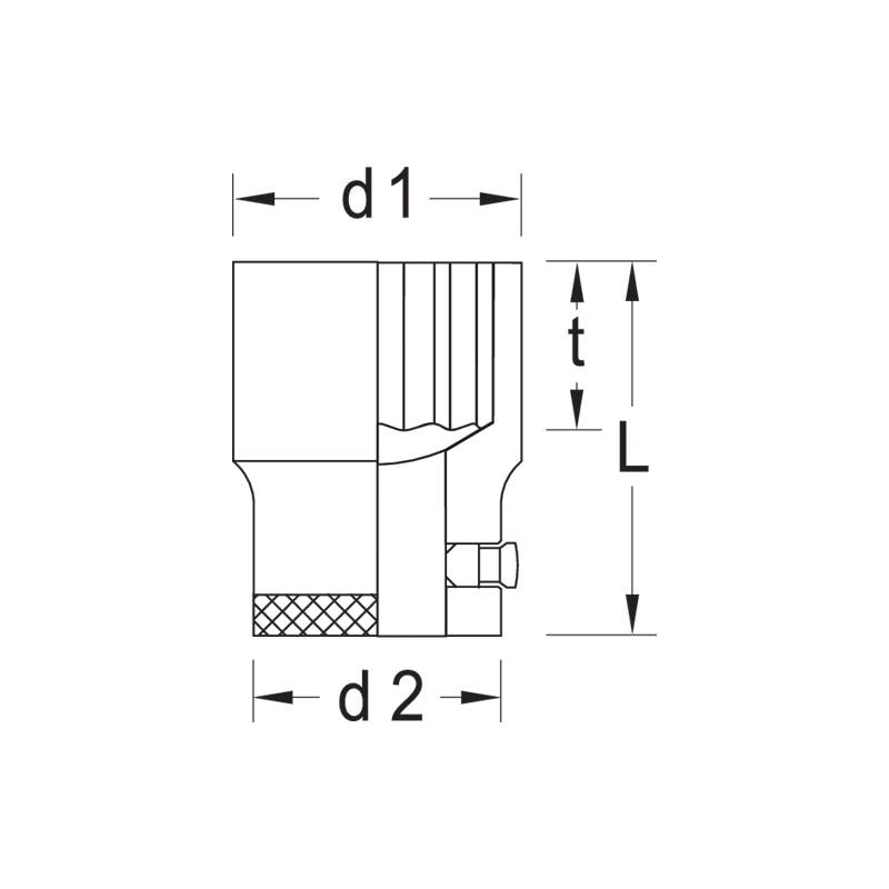 GEDORE Steckschlüsseleinsatz 3/4 Zoll UD-Profil 1,5 Zoll Durchmesser 32 1,5 Zoll AF - 123456