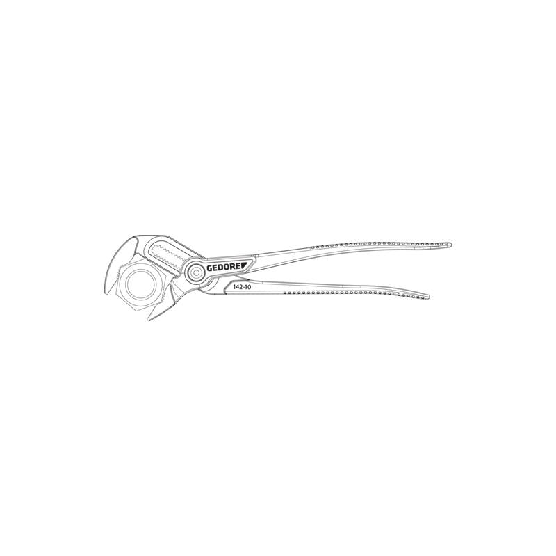 GEDORE Universalzange 25 cm, 15-fach verstellbar, geriffelt, verchromt - 142 10 C