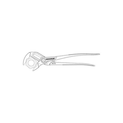 GEDORE Universalzange 25 cm, 15-fach verstellbar, geriffelt, verchromt - 142 10 C