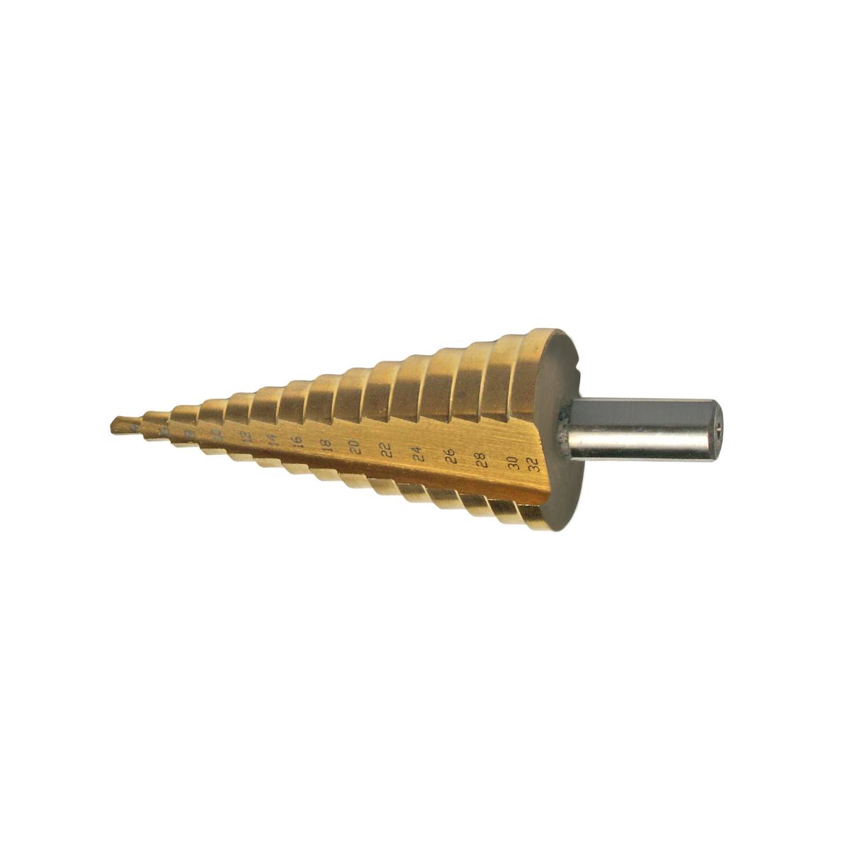 SW-Stahl Stufenbohrer, HSS-G TiN, 4-32 mm