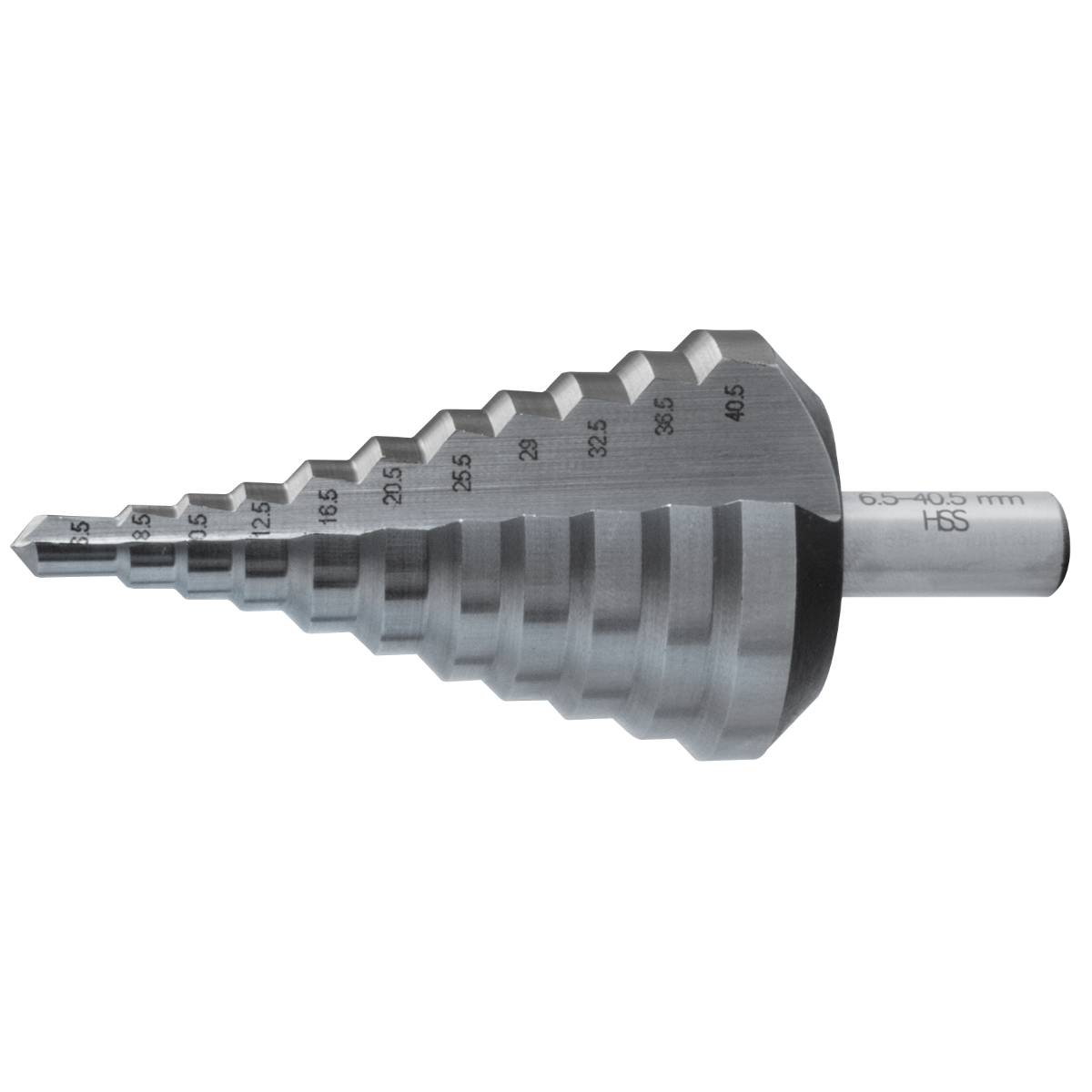 SW-Stahl Stufenbohrer, HSS-G, 6,5-40,5 mm