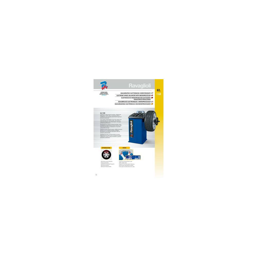 Ravaglioli Elektronische mikroprozessorgesteuerte Radauswuchtmaschine G2.116R