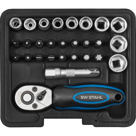 SW-Stahl Steckschlüsselsatz, 1/4", 29-teilig