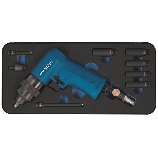 SW-Stahl Druckluft-Schlagschrauber, 1/4", 9-teilig