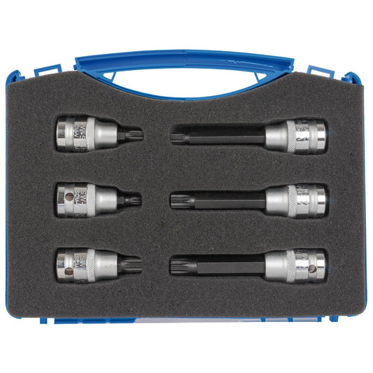 SW-Stahl Schraubendreheinsätze, 1/2", Innenvielzahn, M6-M12, 6-teilig