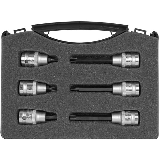 SW-Stahl Schraubendreheinsätze, 1/2", T-Profil, T30-T50, 6-teilig