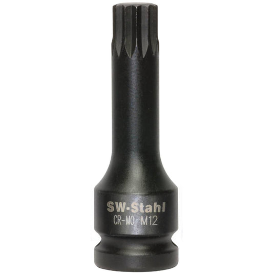 SW-Stahl IMPACT-Schraubendreheinsatz, 1/2", Innenvielzahn, M12 x 78 mm
