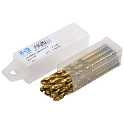 SW-Stahl Spiralbohrer, HSS-G TiN, 6,5 mm, 10 Stück