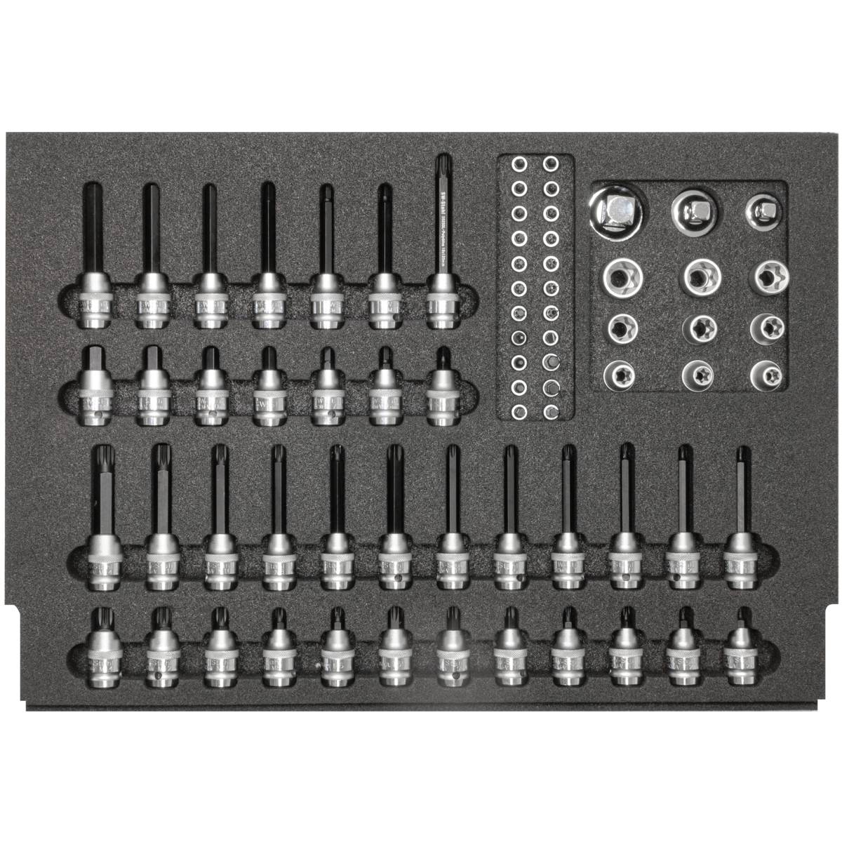 SW-Stahl Werkstattwagensortiment, Schraubendreheinsätze 1/4" und 1/2", 72-teilig