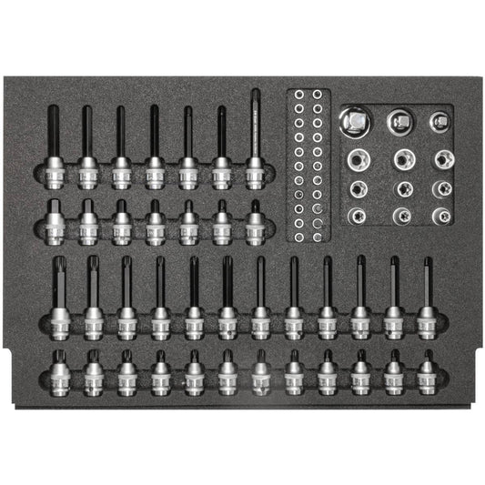 SW-Stahl Werkstattwagensortiment, Schraubendreheinsätze 1/4" und 1/2", 72-teilig