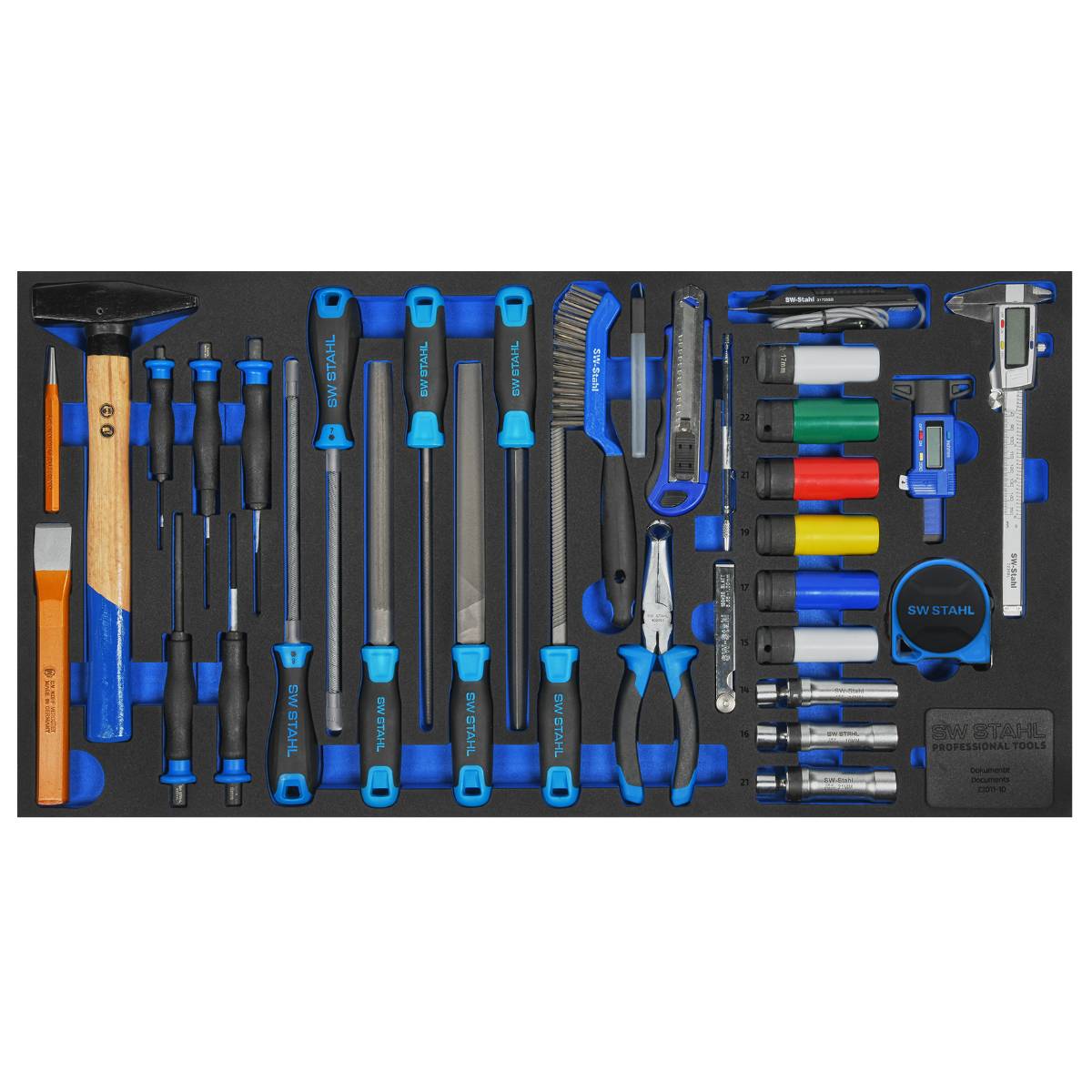 SW-Stahl Werkstattwagensortiment, allgemeine Handwerkzeuge, 34-teilig