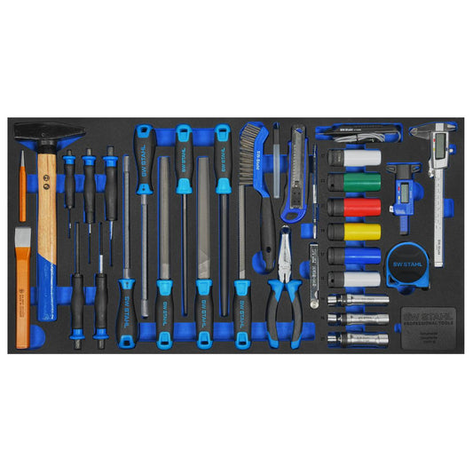 SW-Stahl Werkstattwagensortiment, allgemeine Handwerkzeuge, 34-teilig