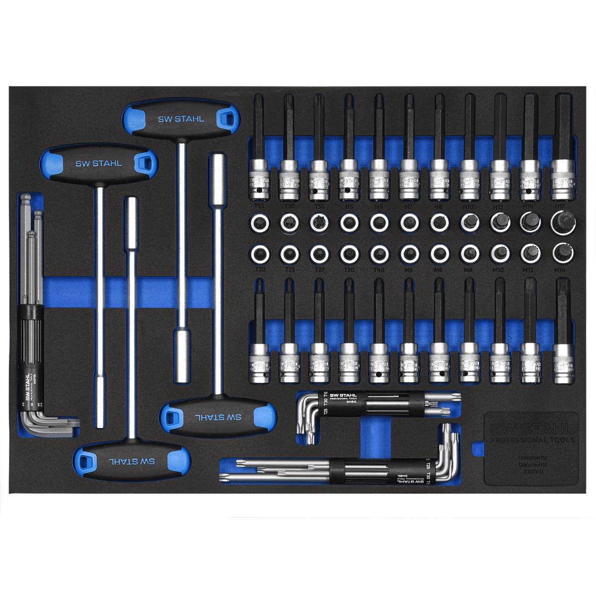 SW-Stahl Werkstattwagensortiment, Steckschlüssel 1/2“, 72-teilig