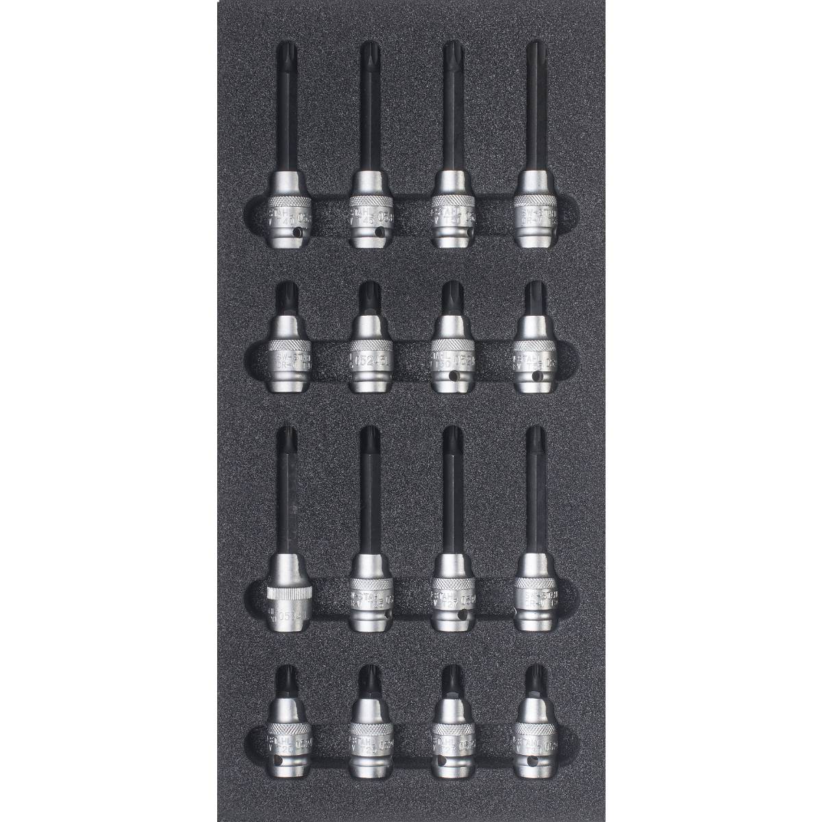 SW-Stahl Werkstattwagensortiment, Schraubendreheinsätze 1/2", T-Profil, 16-teilig