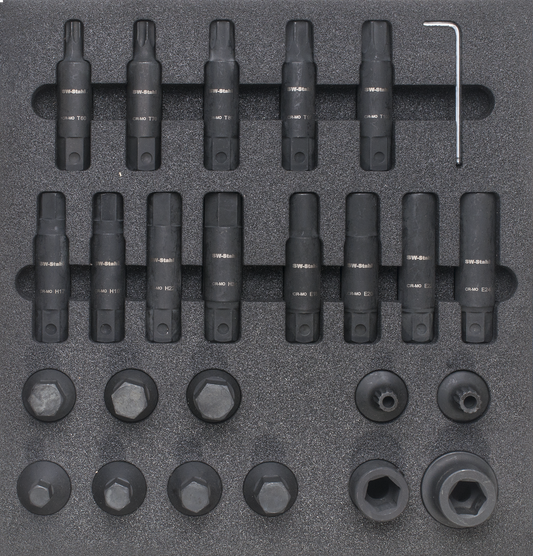 SW-Stahl Werkstattwagensortiment, Impact-Schraubendreheinsätze 3/4", 25-teilig
