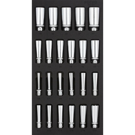 Sonic Schaumeinlage 1/3 SFS 3/8" Nuss-Satz lang 23-teilig